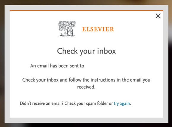 screenshot of confirmation message reset email has been sent